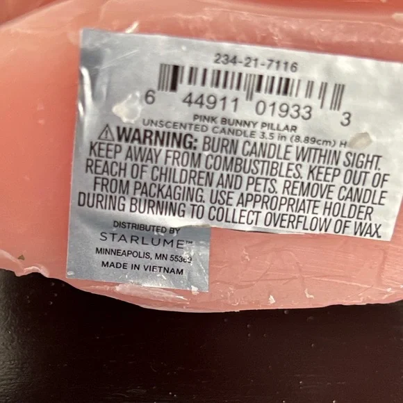 Pink Bunny Candle - Picture 3 of 3